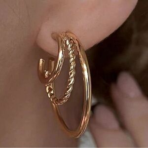πWOT 3 Layer Hoop Earrings - Three Layer Ear Cuffs Earrings
